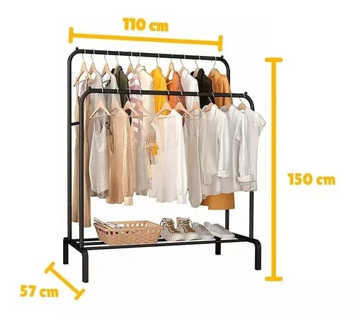 Perchero Closet Doble De Metal